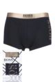 Mens 1 Pack BOSS Plain Cotton Starlight Gift Boxed Boxer Shorts - Black