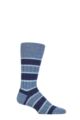 Mens 1 Pair Pantherella Stalbridge 85% Cashmere Striped Ribbed Socks - Denim Chine