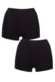 Ladies 2 Pack Ambra Seamless Smoothies Shorties Underwear - Black
