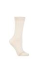 Ladies 1 Pair Charnos Cashmere Lurex Top Socks - Cream