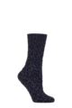 Ladies 1 Pair Charnos Cosy All Over Lurex Socks - Navy