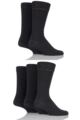 Mens 5 Pair Farah Classic Everyday Plain and Argyle Jacquard Cotton Socks - Black