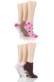 Ladies 6 Pair SOCKSHOP Dare to Wear Patterned and Plain Trainer Socks - Treats