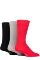 Mens 3 Pair Wildfeet Plain Bamboo Socks - Grey / Red / Black