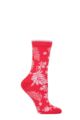 Ladies 1 Pair Thought Bamboo and Organic Cotton Floral Socks - Red