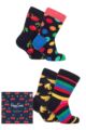 Boys and Girls 4 Pair Happy Socks Gift Boxed Classic Socks - Mix