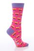 Ladies 1 Pair Corgi Hearts Patterned Fine Cotton Socks In Ortensia