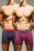 Mens 2 Pair Jeep Hipster Stripe & Plain Trunks In Cerise