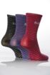 Ladies 3 Pair Elle Lurex Stripe Socks 25% OFF