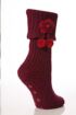 Ladies 1 Pair Elle Chunky Knit Bootie Sock with Daisy Detail In 3 Colours