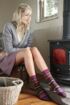 Ladies 2 Pair Elle Bamboo Striped Socks In 3 Colours