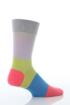Mens 1 Pair John Smedley Solomon Block Striped Cotton Socks In 4 Colours
