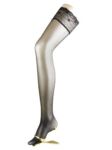 Ladies 1 Pair Falke Seidenglatt 15 Denier Transparent Shining Stockings With French Lace In 4 Colours