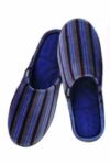 Mens 1 Pair Isotoner French Stripe Pillowstep Mule Slippers with Secret Plain Lining In Grey
