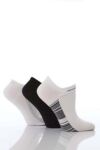 Ladies 3 Pair Calvin Klein Scooped Striped Trainer Liners With Light Cushioning