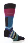 Mens 1 Pair Pantherella Merino Wool Space Stripe Socks In 2 Colours