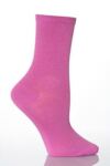 Ladies 1 Pair Levante Plain Organic Cotton Comfort Top Crew Socks In 3 Colours