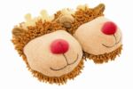 Ladies, Mens & Kids 1 Pair Aroma Home Christmas Fuzzy Friends Rudolph Slippers