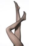Ladies 1 Pair Elle Vertical Stripe Fishnet Tights