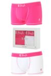 Mens 2 Pair Pringle Plain Boxer Short Gift Set In White & Pink