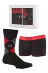 Mens Pringle Argyle Cotton Sock And Boxer Gift Set