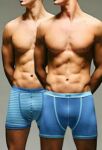 Mens 2 Pair Jeep Sky Blue Hipster Stripe & Plain Trunks