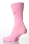 Ladies 1 Pair SockShop Individual Pink Embroidered Initial Socks - L
