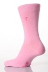 Ladies 1 Pair SockShop Individual Pink Embroidered Initial Socks - T