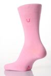 Ladies 1 Pair SockShop Individual Pink Embroidered Initial Socks - U