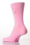 Ladies 1 Pair SockShop Individual Pink Embroidered Initial Socks - F