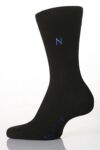 Mens 1 Pair SockShop Individual Black Embroidered Initial Socks - N