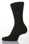 Mens 1 Pair SockShop Individual Black Embroidered Initial Socks - P