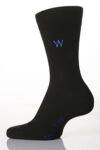 Mens 1 Pair SockShop Individual Black Embroidered Initial Socks - W