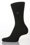 Mens 1 Pair SockShop Individual Black Embroidered Initial Socks - H