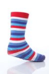 Boys 1 Pair SockShop Striped Gripper Slipper Socks