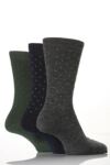 Mens 3 Pair J. Alex Swift Dot Pattern Wool Suit Socks