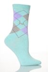 Ladies 2 Pair Pringle Louise Argyle Ankle Socks In 9 Colours