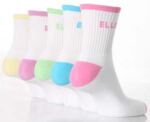 Ladies 5 Pair Elle Rib Ankle Sport Socks With Cushioned Foot In 3 Colours