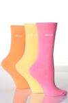 Ladies 3 Pair Elle Cotton Plain Sock With Gentle Grip In 11 Colours