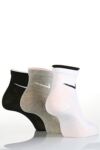 Ladies 3 Pair Nike Roll Cuff Anklets In 2 Colours