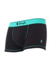 Mens 1 Pack Pringle Black Fashion Trunks Green With Contrast Waistband & Binding
