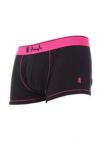 Mens 1 Pack Pringle Black Fashion Trunks Hot Pink With Contrast Waistband & Binding