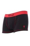 Mens 1 Pack Pringle Black Fashion Trunks Red With Contrast Waistband & Binding