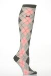 Ladies 2 Pair Pringle Jackie Argyle Knee High Socks In 5 Colours