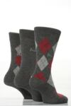 Mens 3 Pair Pringle New Strathaven Argyle Bamboo Socks