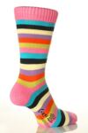 Mens 1 Pair Corgi 100% Cotton Multicoloured Stripe Socks