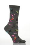 Ladies 1 Pair Hot Sox Shoe Patterned Socks In 2 Colours