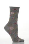 Ladies 1 Pair Hot Sox Mosaic Floral Twist Patterned Socks