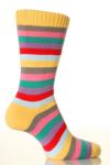 Mens 1 Pair Corgi 100% Cotton Multicoloured Stripe Socks