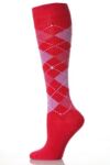 Ladies 1 Pair Burlington Original Extra Soft Argyle Knee High In 10 Colours